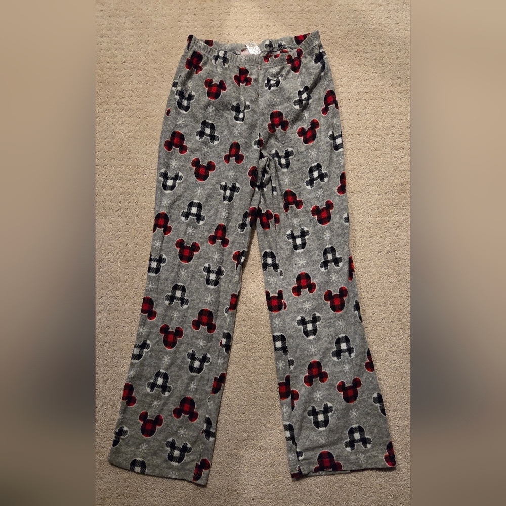 Disney Gray and Red Mickey Mouse Pajama Bottoms